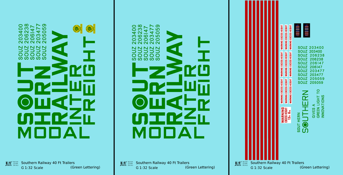 Southern Railway 40 Ft Semi Trailer Green and Red