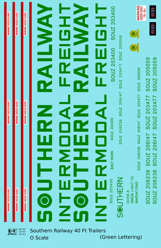 Southern Railway 40 Ft Semi Trailer Green and Red