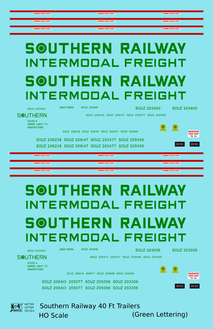 Southern Railway 40 Ft Semi Trailer Green and Red