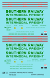 Southern Railway 40 Ft Semi Trailer Green and Red  - Decal - Choose Scale