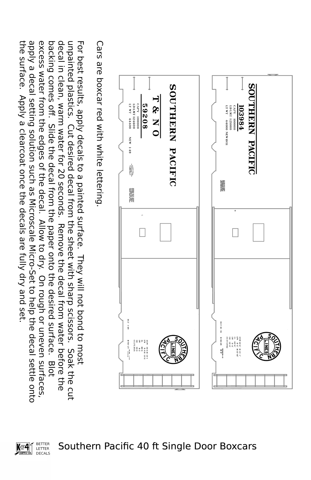 Southern Pacific 40 Ft Single Door Boxcar White and Black