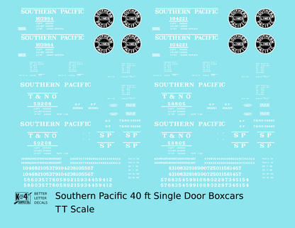 Southern Pacific 40 Ft Single Door Boxcar White and Black