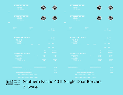 Southern Pacific 40 Ft Single Door Boxcar White and Black