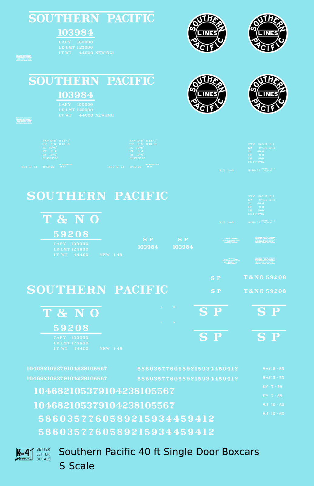 Southern Pacific 40 Ft Single Door Boxcar White and Black