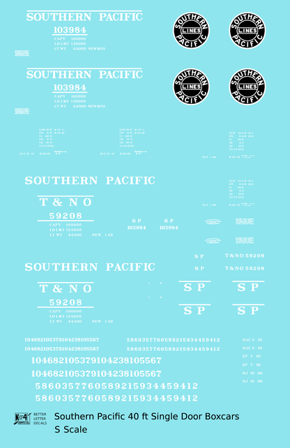 Southern Pacific 40 Ft Single Door Boxcar White and Black