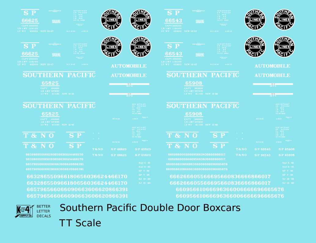 Southern Pacific Double Door Boxcar White and Black