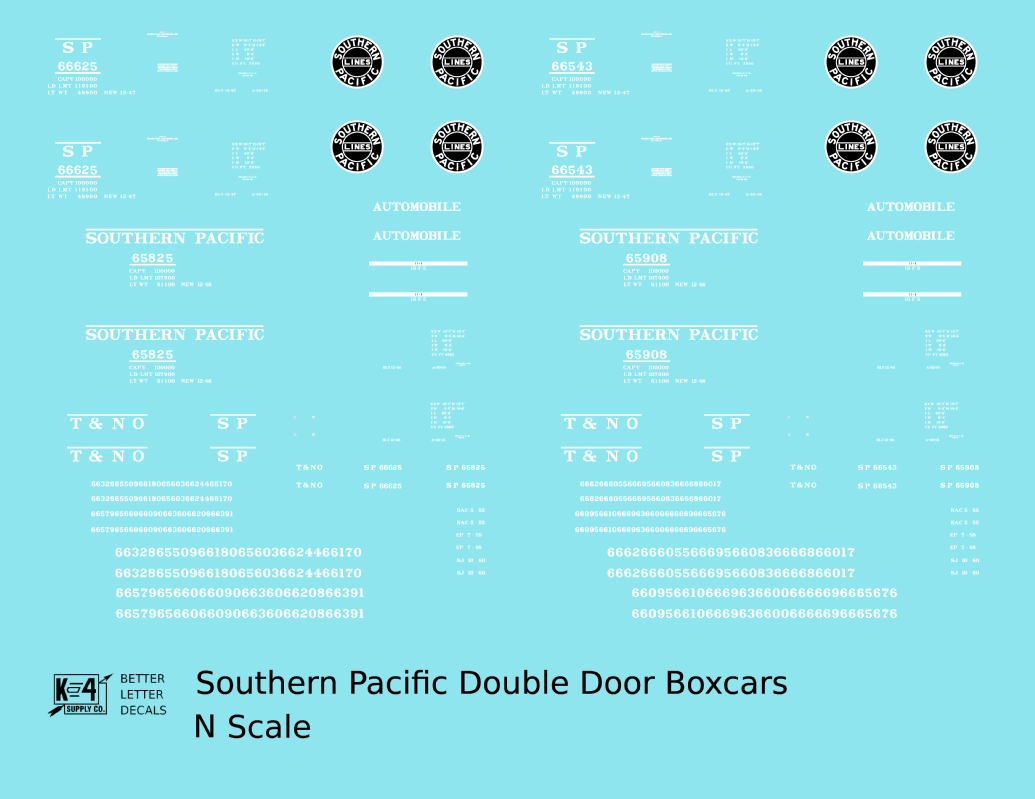 Southern Pacific Double Door Boxcar White and Black