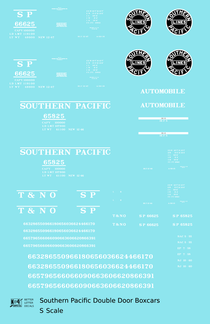 Southern Pacific Double Door Boxcar White and Black