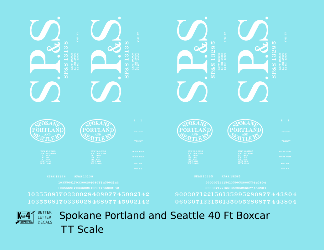 Spokane Portland and Seattle 40 Ft Boxcar White