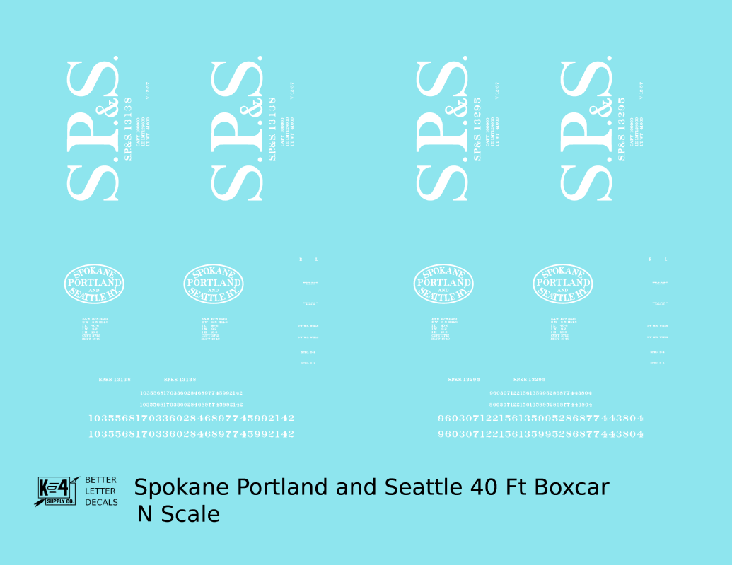 Spokane Portland and Seattle 40 Ft Boxcar White
