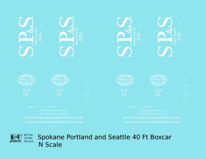 Spokane Portland and Seattle 40 Ft Boxcar White