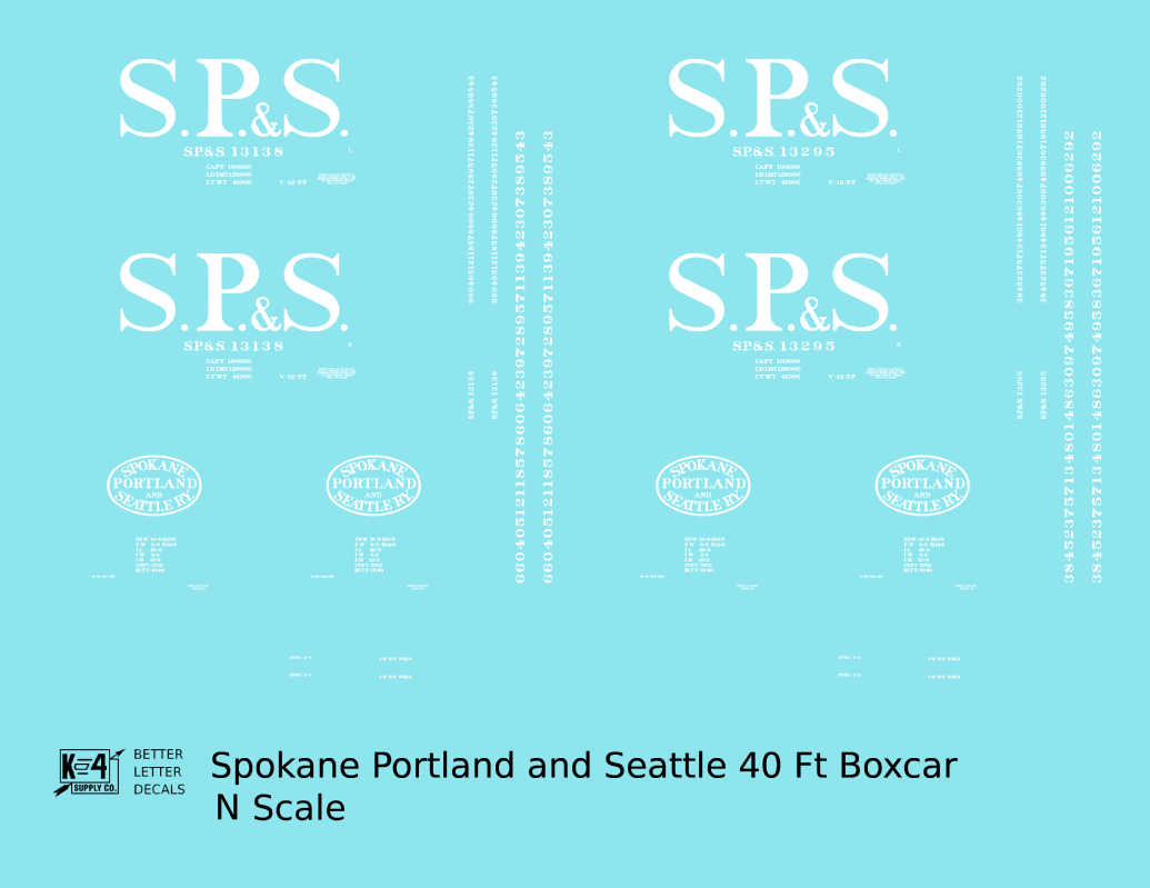 Spokane Portland and Seattle 40 Ft Boxcar White