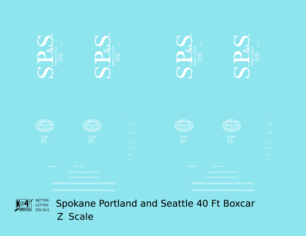Spokane Portland and Seattle 40 Ft Boxcar White
