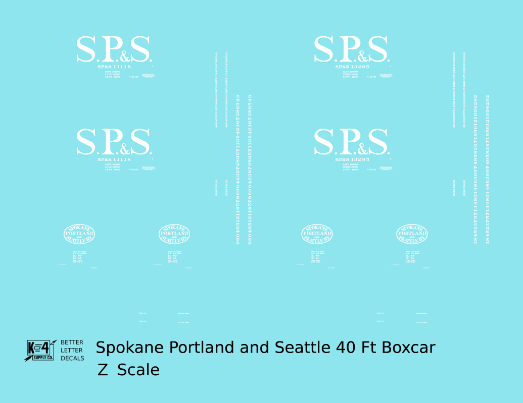 Spokane Portland and Seattle 40 Ft Boxcar White