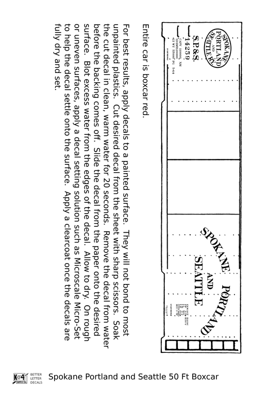 Spokane Portland & Seattle 50 Ft Boxcar White Arched Lettering