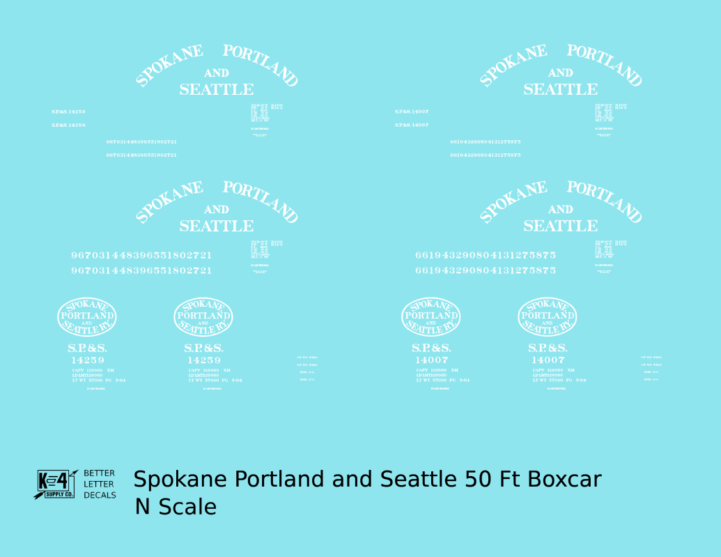 Spokane Portland & Seattle 50 Ft Boxcar White Arched Lettering