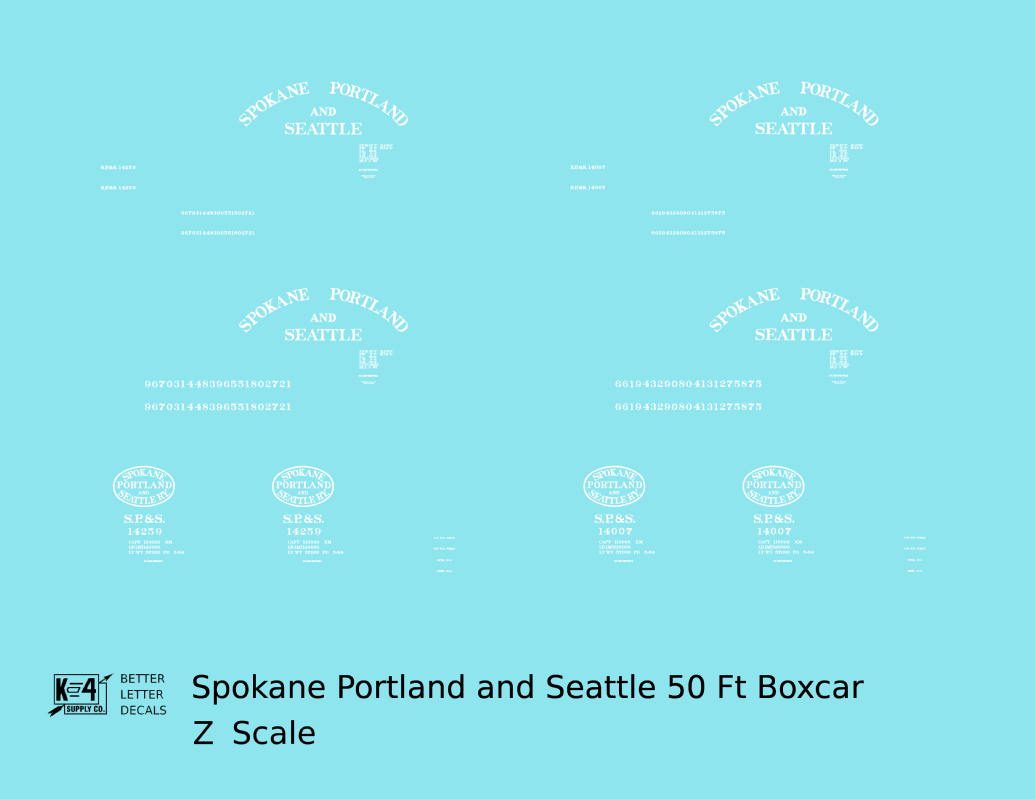 Spokane Portland & Seattle 50 Ft Boxcar White Arched Lettering