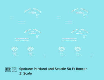 Spokane Portland & Seattle 50 Ft Boxcar White Arched Lettering