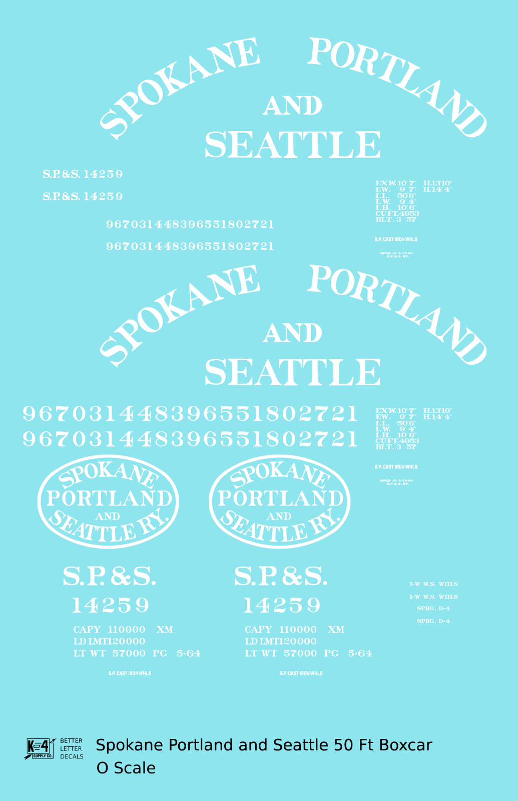 Spokane Portland & Seattle 50 Ft Boxcar White Arched Lettering