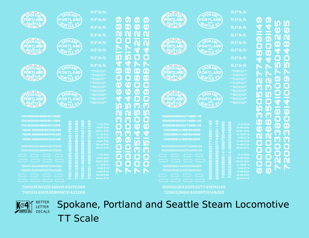 Spokane Portland and Seattle Steam Locomotive White