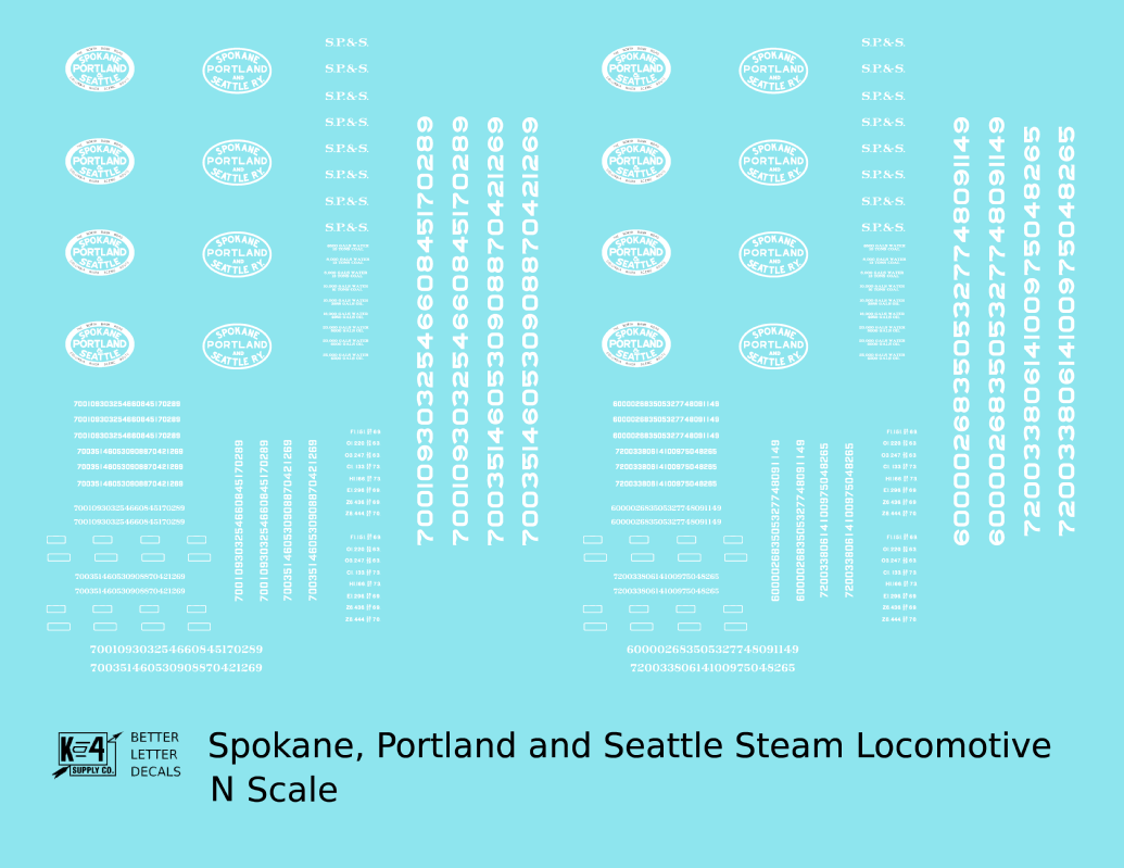 Spokane Portland and Seattle Steam Locomotive White