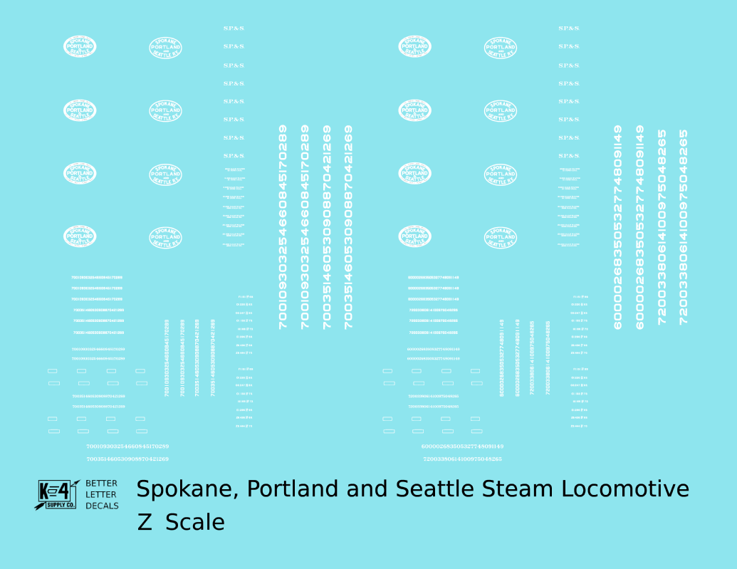 Spokane Portland and Seattle Steam Locomotive White