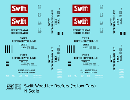 Swift Refrigerator Line Wood Ice Reefer Black and Red For Yellow Car