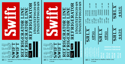 Swift Refrigerator Line Wood Ice Reefer Black and Red For Yellow Car