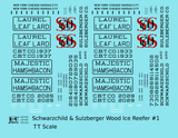 Schwarzchild and Sulzberger Early Wood Ice Reefer Black and Red #1 - Decal - Choose Scale