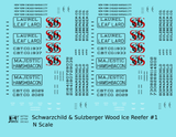 Schwarzchild and Sulzberger Early Wood Ice Reefer Black and Red #1 - Decal - Choose Scale