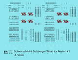 Schwarzchild and Sulzberger Early Wood Ice Reefer Black and Red #1 - Decal - Choose Scale