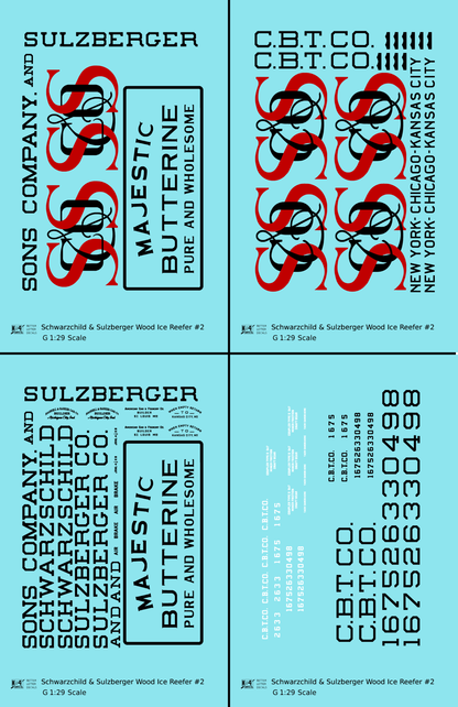 Schwarzchild and Sulzberger Early Wood Ice Reefer Black and Red #2 - Decal - Choose Scale