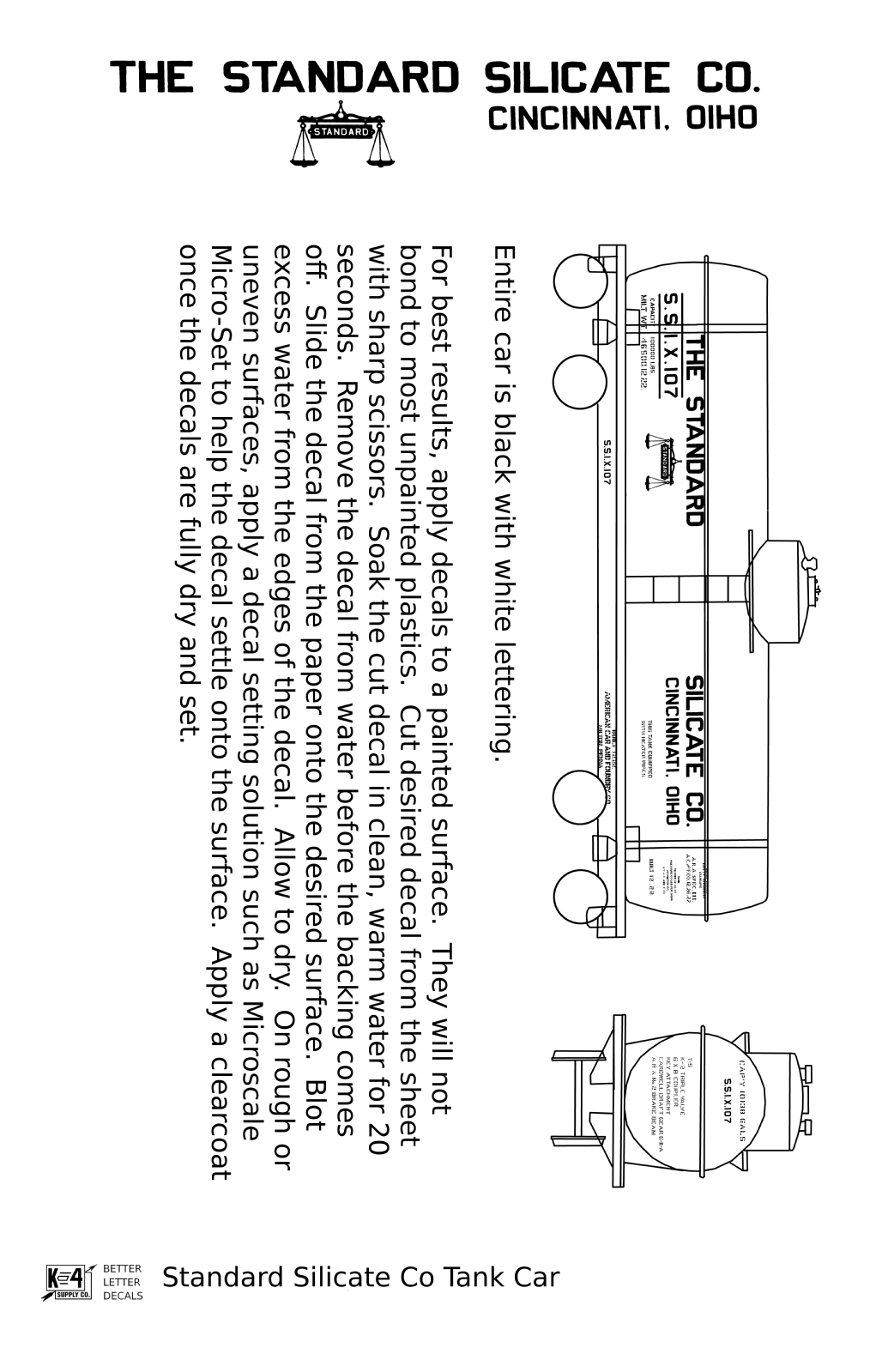 Standard Silicate Tank Car White Cincinnati