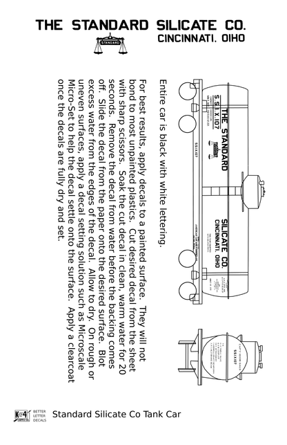 Standard Silicate Tank Car White Cincinnati
