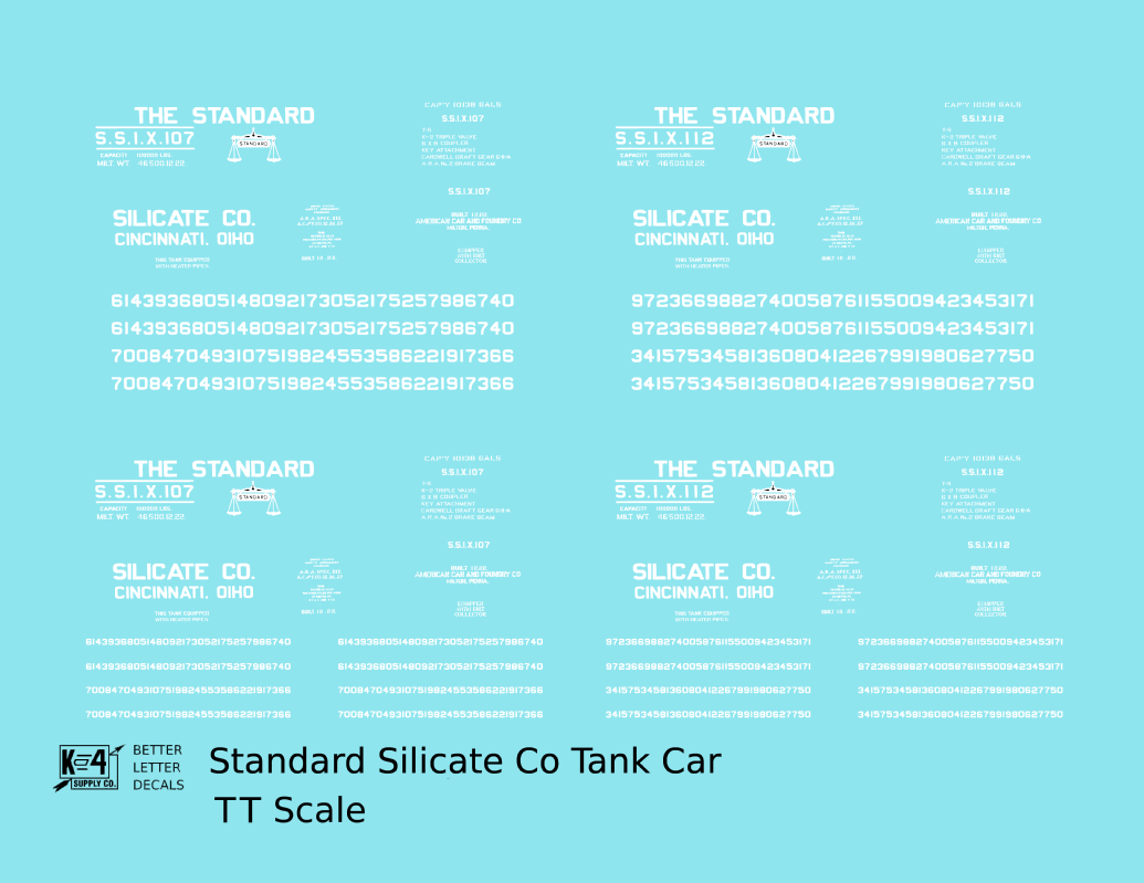Standard Silicate Tank Car White Cincinnati