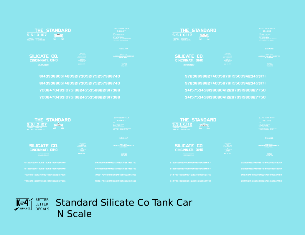 Standard Silicate Tank Car White Cincinnati