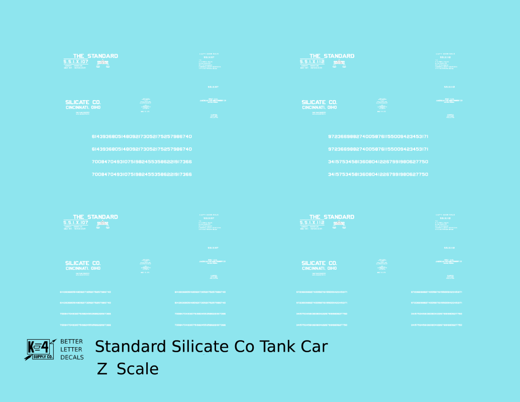 Standard Silicate Tank Car White Cincinnati