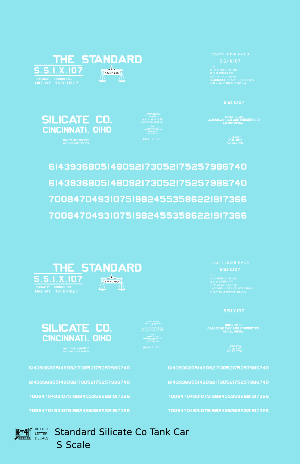 Standard Silicate Tank Car White Cincinnati