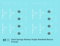 Sand Springs Railway Single Sheathed Steel Boxcar White Tulsa Oklahoma - Decal - Choose Scale