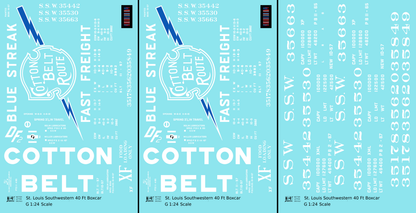 Cotton Belt 40 Ft Boxcar White Block Letter