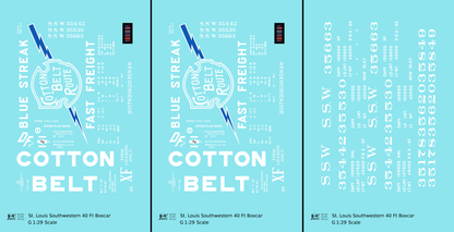 Cotton Belt 40 Ft Boxcar White Block Letter