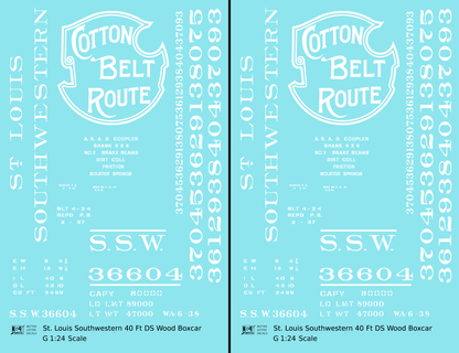 Cotton Belt 40 Ft Double Sheathed Boxcar White
