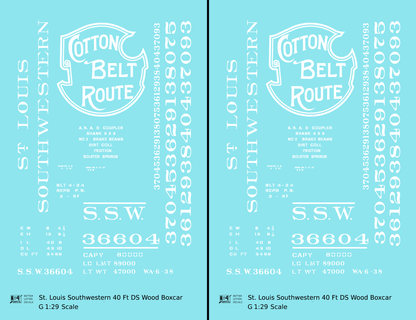 Cotton Belt 40 Ft Double Sheathed Boxcar White