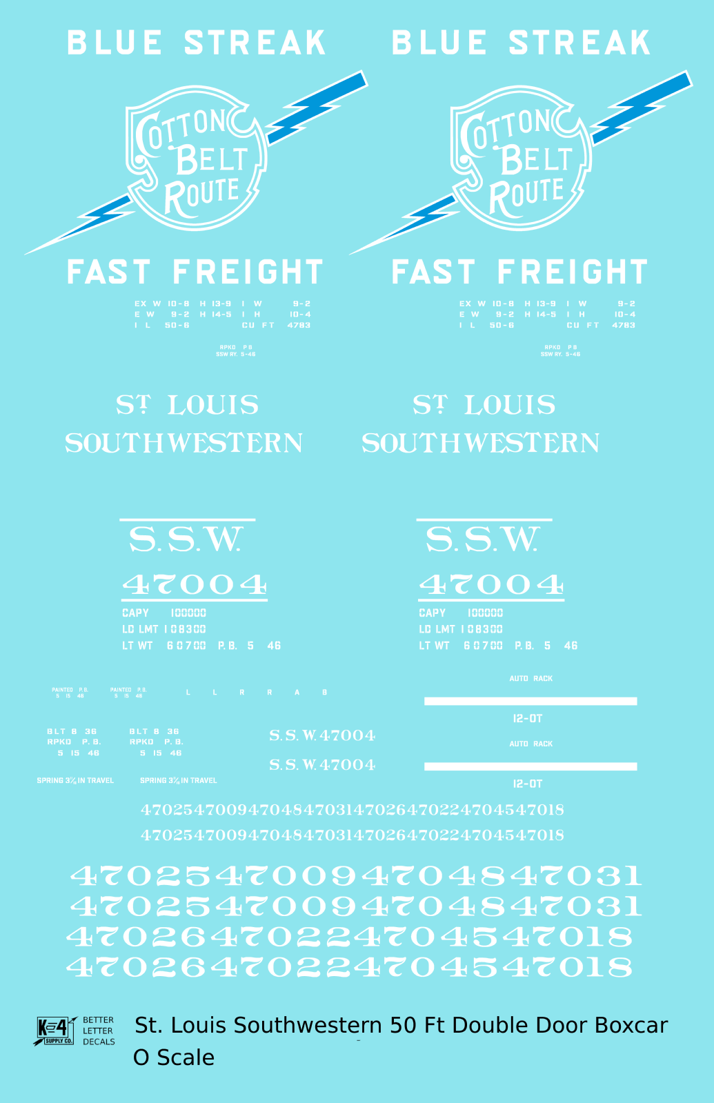 Cotton Belt 50 Ft Auto Boxcar White