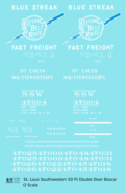 Cotton Belt 50 Ft Auto Boxcar White