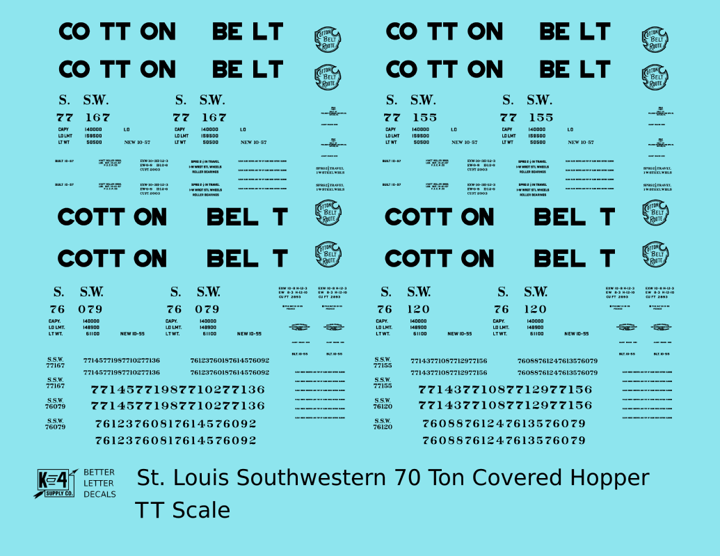 Cotton Belt 70 Ton Covered Hopper Black