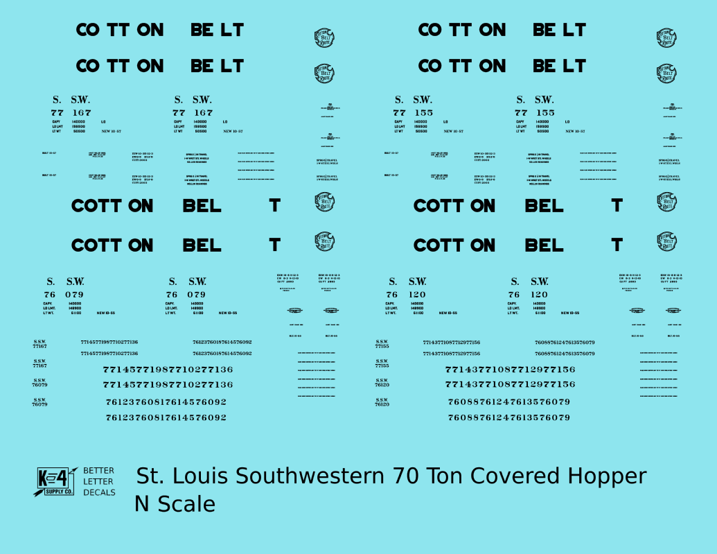 Cotton Belt 70 Ton Covered Hopper Black