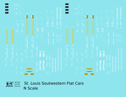 Cotton Belt Flat Car White and Yellow