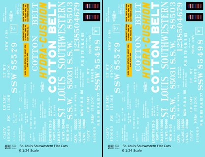 Cotton Belt Flat Car White and Yellow