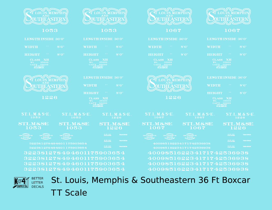St. Louis Memphis and Southeastern 36 Ft Wood Boxcar White